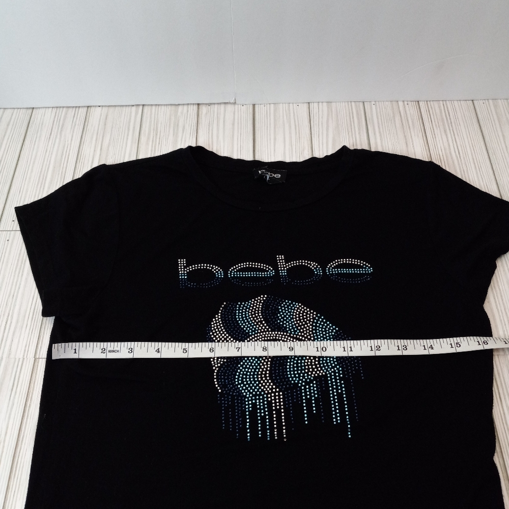 Bebe Y2K Rhinestone Lips Print Tee - Picture 5 of 6